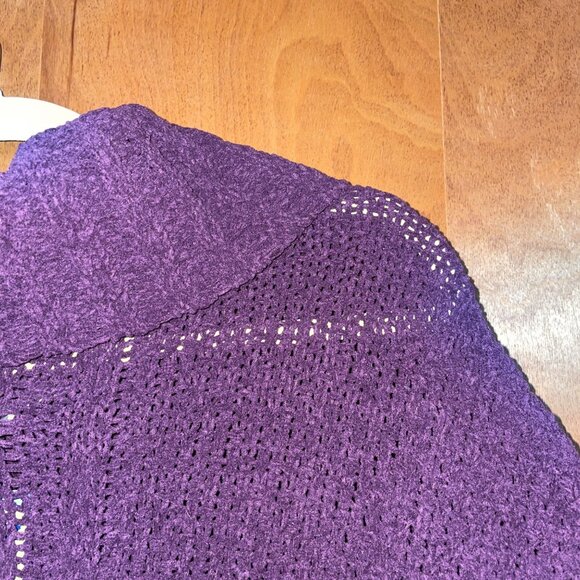 NWT Seven7 Chenille Sweater Purple Turtleneck Large - Picture 3 of 6